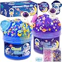 2 Pack Galaxy Cloud Slime Kit - Non-Sticky Putty for Kids, Sensory Play Set