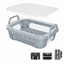 2 Pack Glass Air Fryer Liner for Ninja Dual Basket Air Fryers DZ401 DZ550 SL401, Reusable Borosilicate Glass Bowl with Silicone Base Handles, Dishwasher Safe Reusable Accessory Set with Tray &amp; Lid