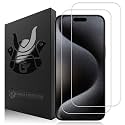 2 Pack Glass Screen Protector for iPhone 15, 15 Pro and 16