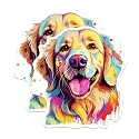 (2 Pack) Golden Retriever Dog Breed Stickers - 5 Inches On Longest Side - Choose from Over 100 Dog Breeds - for Cars, Trucks, Skateboards, Laptops - Made in USA - BMCS1864
