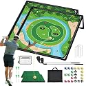 2 Pack Golf Chipping Game - Portable Golf Practice Set for Indoor & Outdoor Lawn Play! Enjoy Backyard, Beach & Office Parties - Fantastic Golf Gifts for Men+ 2Golf Clubs