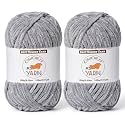 2 Pack Grayish Fluffy Velvet Yarn for Crocheting, Chunky Chenille Baby Blanket Yarn for Crochet, Soft Fuzzy Puzzle Yarn for Knitting, (100g/3.53oz Each) Bulky Thick Amigurumi Crochet Yarns
