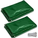 2 Pack Green 6 x 8 ft Welding Curtain Screen with Fixed Belt