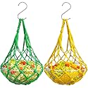 2 Pack Hanging Chicken Feeder, 10.5 Inch Large Hanging Poultry Feeder Set, Chicken Vegetable Treat Holder Ball with 2 Hook for Hens Chickens Coop (2 Pack)