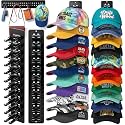 2 Pack Hat Organizer for Baseball Caps,Detachable DIY Hat Rack for Wall Hold Up to 22 Hats,Baseball Cap Organizer Cap Holder Hat Hangers for Wall Closet Door Bedroom (1A-Black)