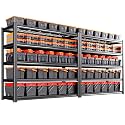 2-Pack Heavy Duty Garage Shelving, Metal Storage Shelves, 59 x 20 x 72 in