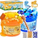 2 Pack Honey Slime Kit 14 oz, Bronto Clear Jelly Slimes for Kids