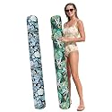 2 Pack Inflatable Pool Noodle Floats, 54'' Large Swimming Pool Noodles for Floating, Fabric Covered Swim Noodles for Adults (2 Colors)