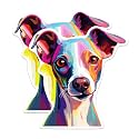 (2 Pack) Italian Greyhound Dog Breed Stickers - 5 Inches On Longest Side - Choose from Over 100 Dog Breeds - for Cars, Trucks, Skateboards, Laptops - Made in USA - BMCS1882