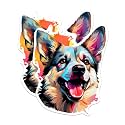 (2 Pack) Italian Norwegian Elkhound Dog Breed Stickers - 5 Inches On Longest Side - Choose from Over 100 Dog Breeds - for Cars, Trucks, Skateboards, Laptops - Made in USA - BMCS1888