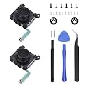 Ikpek 2-Pack Joysticks Replacement for PS Vita 2000 2001, Analog 3D Thumb Stick with Thumbstick Grips &amp; Screws for PSV 2000