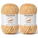 2 Pack Khaki Fluffy Velvet Yarn for Crocheting,Chunky Chenille Baby Blanket Yarn for Crochet,Soft Fuzzy Puzzle Yarn for Knitting,(100g/3.53oz Each) Bulky Thick Amigurumi Crochet Yarns