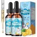 2 Pack Kids Magnesium Glycinate Liquid Drops with Omega-3, Ashwagandha, Vitamin B6, D3, K2, Calcium &amp; Chamomile - Magnesium Drops for Kids Sleep, Calm, Focus, Brain &amp; Mood - Pineapple Flavor