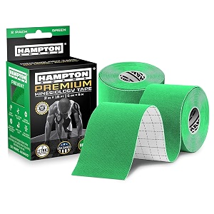 2 pack kinesiology tape for physical therapy sports athletes  latex free elastic 16ft water resistant kinetic uncut kinesio tape for knee pain elbow amp shoulder muscle - green