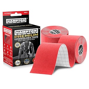 2 pack kinesiology tape for physical therapy sports athletes  latex free elastic 16ft water resistant kinetic uncut kinesio tape for knee pain elbow amp shoulder muscle - red