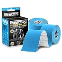 (2 Pack) Kinesiology Tape for Physical Therapy Sports Athletes ââ‚¬â€œ Latex Free Elastic, 16ft Water Resistant Kinetic Uncut Kinesiology Tape for Knee Pain, Elbow &amp; Shoulder Muscle - Sky Blue