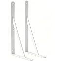 2 Pack L18 x H 12" White Heavy Duty Shelf Brackets with Screws Metal Shelf Brackets Shelf Support Angle Brackets for Shelves L Brackets Heavy Duty Floating Shelf