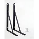 2 Pack L5 x H 3" Black Heavy Duty Shelf Brackets with Screws Metal Shelf Brackets Shelf Support Angle Brackets for Shelves L Brackets Heavy Duty Floating Shelf