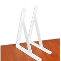 2 Pack L8 x H 6" White Heavy Duty Shelf Brackets with Screws Metal Shelf Brackets Shelf Support Angle Brackets for Shelves L Brackets Heavy Duty Floating Shelf