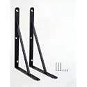 2 Pack L8 x H 6" Black Heavy Duty Shelf Brackets with Screws Metal Shelf Brackets Shelf Support Angle Brackets for Shelves L Brackets Heavy Duty Floating Shelf