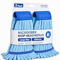 2 Pack - Large Commerical Microfiber Tube Mop 400GSM - Heavy Duty Industrial Wet Mop Head Refill, Thick Fiber, Replacement Heads, Extra Absorbent