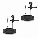 2-Pack Lavalier Microphone Compatible with Rode Wireless Pro/Wireless GO II 2 Bodypack Transmitters, Omnidirectional Condenser Lapel Mic for Vlog/Lectures/Broadcasters