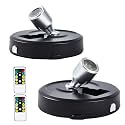 2-Pack LED Spotlight Battery Operated Picture Lights,Puck Lights with 2 Remote,Dimmable Stick Spot Lights with Timmer for Wall Painting Dartboard