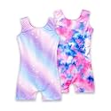 2 Pack Leotard for Girls Gymnastics Sparkly Sleeveless Unitards