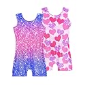 2 Pack Leotard for Girls Gymnastics Sparkly Sleeveless Unitards