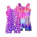 2 Pack Leotard for Girls Gymnastics Sparkly Sleeveless Unitards