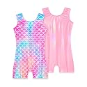 2 Pack Leotard for Girls Gymnastics Sparkly Sleeveless Unitards