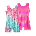 2 Pack Leotard for Girls Gymnastics Sparkly Sleeveless Unitards