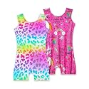 2 Pack Leotard for Girls Gymnastics Sparkly Sleeveless Unitards