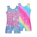 2 Pack Leotard for Girls Gymnastics Sparkly Sleeveless Unitards