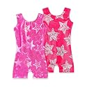 2 Pack Leotard for Girls Gymnastics Sparkly Sleeveless Unitards
