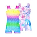 2 Pack Leotard for Girls Gymnastics Sparkly Sleeveless Unitards