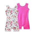 2 Pack Leotard for Girls Gymnastics Sparkly Sleeveless Unitards
