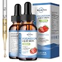 2 Pack Liquid Magnesium Glycinate Drops with Taurate & Citrate, Calm Magnesium with Omega3, L-Theanine, Potassium, Ashwagandha, Vitamin for Sleep, Muscle, Immune Health, Sugar-Free Strawberry Flavor