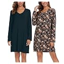 Kabento 2 Pack Long Sleeve Nightgowns for