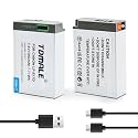 2-Pack LP-E17 1050mAh Batteries with USB-C Fast Charging Port Compatible with Canon EOS R100 R10 R50 RP R8, Rebel T8i T7i T6i T6s SL2 SL3 EOS M3, M5, M6, EOS 77D 750D 760D 800D 8000D Cameras