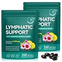 2 Pack Lymphatic Drainage Supplements-Echinacea, Dandelion, Burdock Root|21-In-1 Botanical Complex for Lymph System, Balance, Cleanse, Overall Vitality, Less Bloating|Safe & Clean Formula