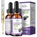2 Pack Magnesium Liquid Drops, Calm Magnesium Glycinate Liquid Drops with Taurate & Citrate, Potassium, Omega3, L-Theanine, Ashwagandha, D3, B6, B12 for Sleep, Muscle, Heart, Sugar-Free Grape Flavor