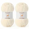 2 Pack Milky White Fluffy Velvet Yarn for Crocheting,Chunky Chenille Baby Blanket Yarn for Crochet,Soft Fuzzy Puzzle Yarn for Knitting,(100g/3.53oz Each) Bulky Thick Amigurumi Crochet Yarns