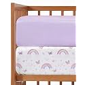 2-Pack Mini Crib Sheets Fitted - Pack N Play Sheets - 38 x 24in, Flutter