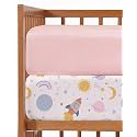 2-Pack Mini Crib Sheets Fitted - Pack N Play Sheets - 38 x 24in, Space Girl