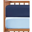 2-Pack Mini Crib Sheets - Pack N Play Sheets - 38 x 24in, Navy Baby Blue