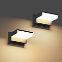 2 Pack Modern Outdoor Wall Light 3000K Aluminum LED Exterior Wall Sconces IP65 Waterproof for Patio Porch(Black)