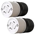 2 Pack NEMA L14-20R Locking Connector, Twist Generator Connectors, 20 Amp 125/250V 3 Pole 4 Wire Grounding, Female Extension Cord Ends, Industrial Grade Heavy Duty, UL Listed(E355464)
