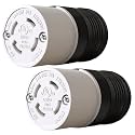 2 Pack NEMA L14-30R Locking Connector, Twist Generator Connectors, 30 Amp 125/250V 3 Pole 4 Wire Grounding, Female Extension Cord Ends, Industrial Grade Heavy Duty, UL Listed(E355464)
