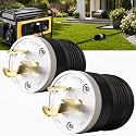 2 Pack NEMA L5‑20P Locking Plug 20 Amp Male 20A 125V Twist Lock L5‑20 Plug, Industrial Grade 2‑Pole 3‑Wire, Nylon &amp; Brass, Secure L520P Plug for Generator, RV, Welding, Transfer Switch
